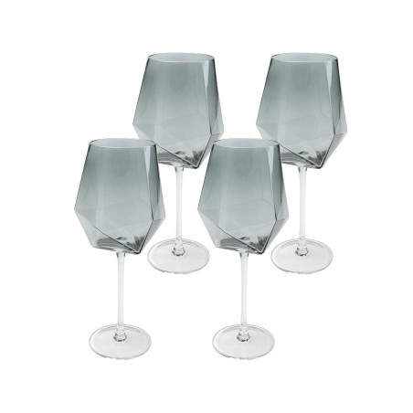 KARE komplet 4 kieliszków do wina         DIAMOND SMOKE 660 ml