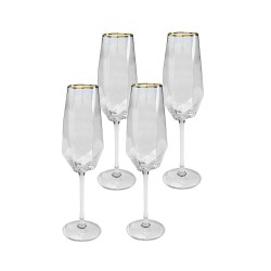 KARE komplet 4 kieliszków do szampana     DIAMOND RIM 360 ml