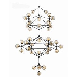 MOOSEE lampa wisząca PLANETARIO 41        czarna - klosze bursztynowe