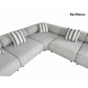 MaMaison sofa narożna ogrodowa ALEXANDER  szara (poduszki i pokrowiec w zestawie)