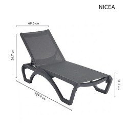 Leżak ogrodowy NICEA czarny