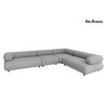 MaMaison sofa narożna ogrodowa ALEXANDER  4 szara (poduszki i pokrowiec w zestawie)