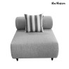 MaMaison sofa narożna ogrodowa ALEXANDER  4 szara (poduszki i pokrowiec w zestawie)