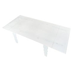 Stół szklany VENDOME OPTI WHITE 200-300   biały / rozkładany