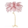 Lampa podłogowa TIFFANY 175 różowa mosiądz / naturalne pióra