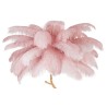 Lampa podłogowa TIFFANY 175 różowa mosiądz / naturalne pióra