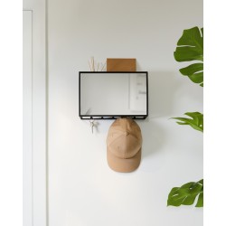 UMBRA organizer ścienny z lustrem CUBIKO czarny