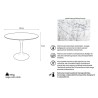 Stół TULIP MARBLE 120 CARRARA biały -     marmur, metal