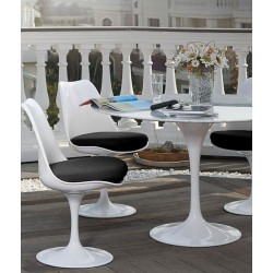 Stół TULIP MARBLE 120 CARRARA biały -     marmur, metal