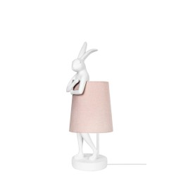 KARE lampa stołowa RABBIT 50 cm  biała / różowa
