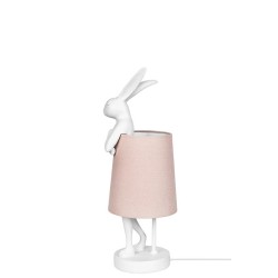 KARE lampa stołowa RABBIT 50 cm  biała / różowa