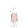 KARE lampa stołowa RABBIT 50 cm  biała / różowa