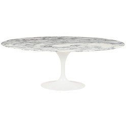 Stół TULIP ELLIPSE MARBLE ARABESCATO 200  biały - marmur, metal