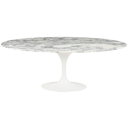 Stół TULIP ELLIPSE MARBLE ARABESCATO 200  biały - marmur, metal