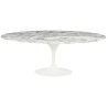 Stół TULIP ELLIPSE MARBLE ARABESCATO 200  biały - marmur, metal