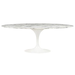 Stół TULIP ELLIPSE MARBLE ARABESCATO 200  biały - marmur, metal