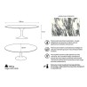 Stół TULIP ELLIPSE MARBLE ARABESCATO 200  biały - marmur, metal