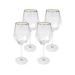 KARE komplet 4 kieliszków do wina         DIAMOND RIM 525 ml