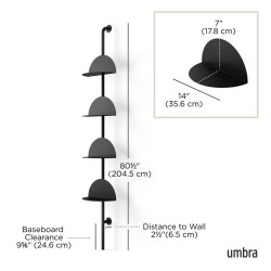 UMBRA regulowane półki ścienne SOLIS      czarne